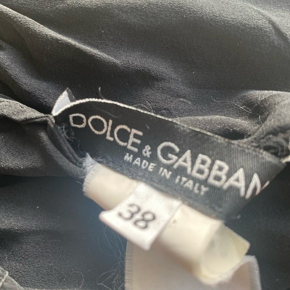 Dolce & Gabbana 00s Silk Lace Camisole strappy tube Chiffon Top whimsygoth S - Picture 4 of 15